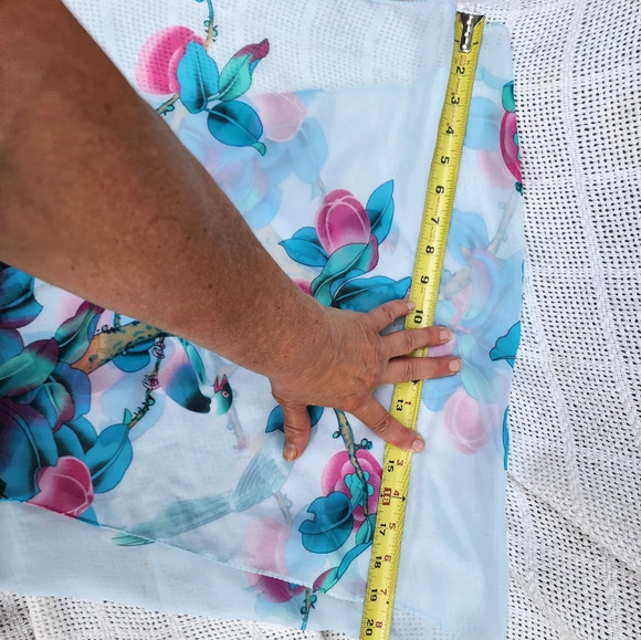 Asian print bird scarf NEW - Picture 6 of 6